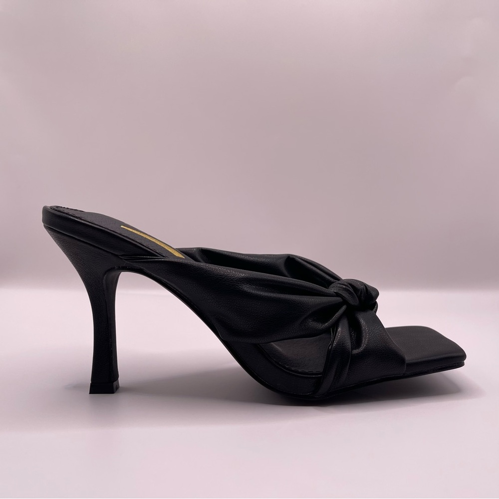 Glaze Black Knotted Mules